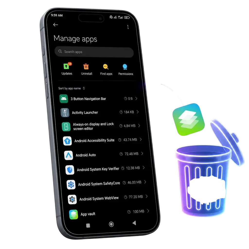Steps to uninstall the app on Android and iOS without losing account balance or saved bonus progress